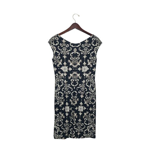 Escada Exclusively For Neiman Marcus Size 36 Knit Black Baroque Sheath Dress - Picture 3 of 6